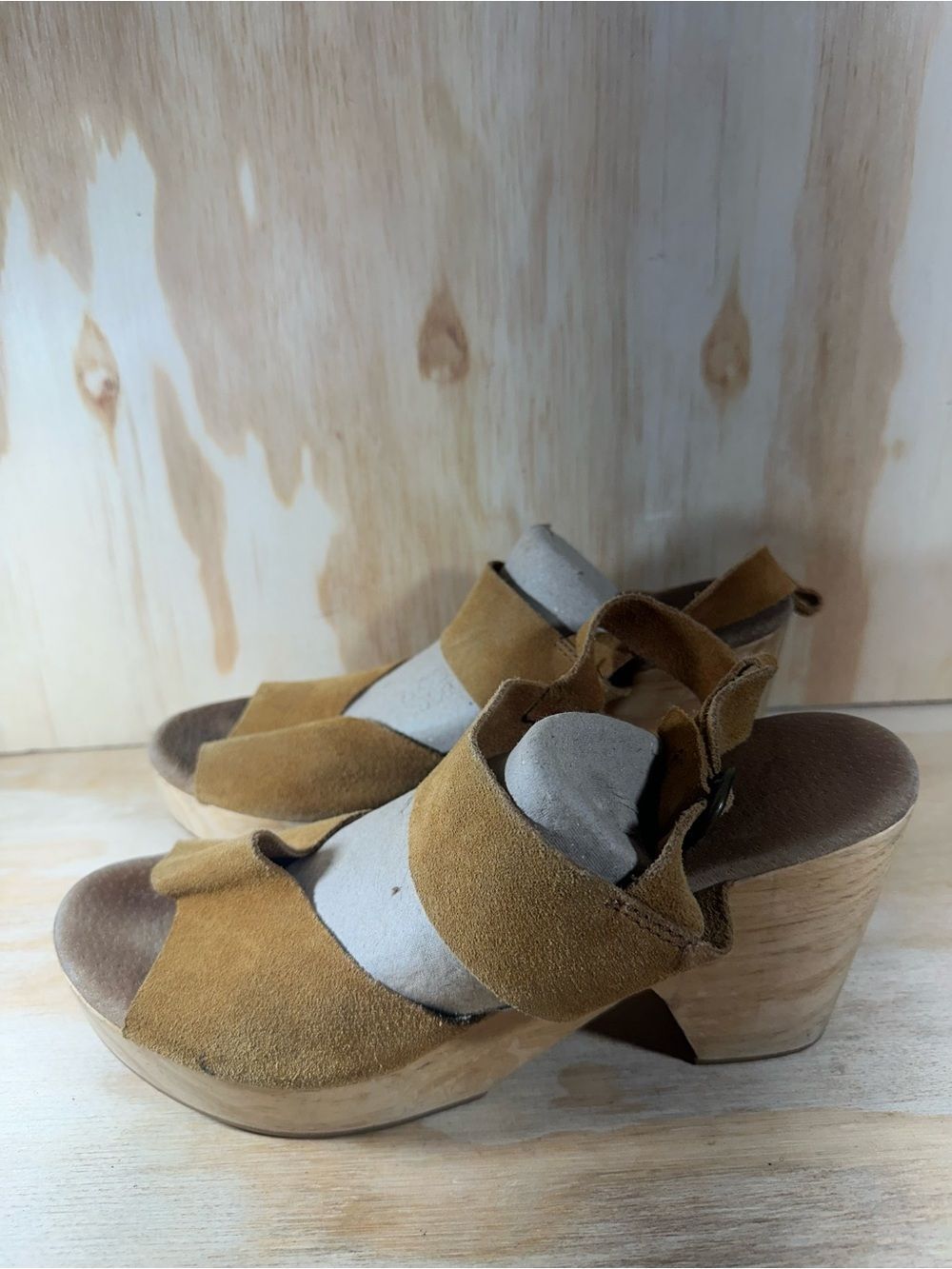 Free People Park Circle Suede Open-Toe Platform Clog Sandals Women’s Size 10